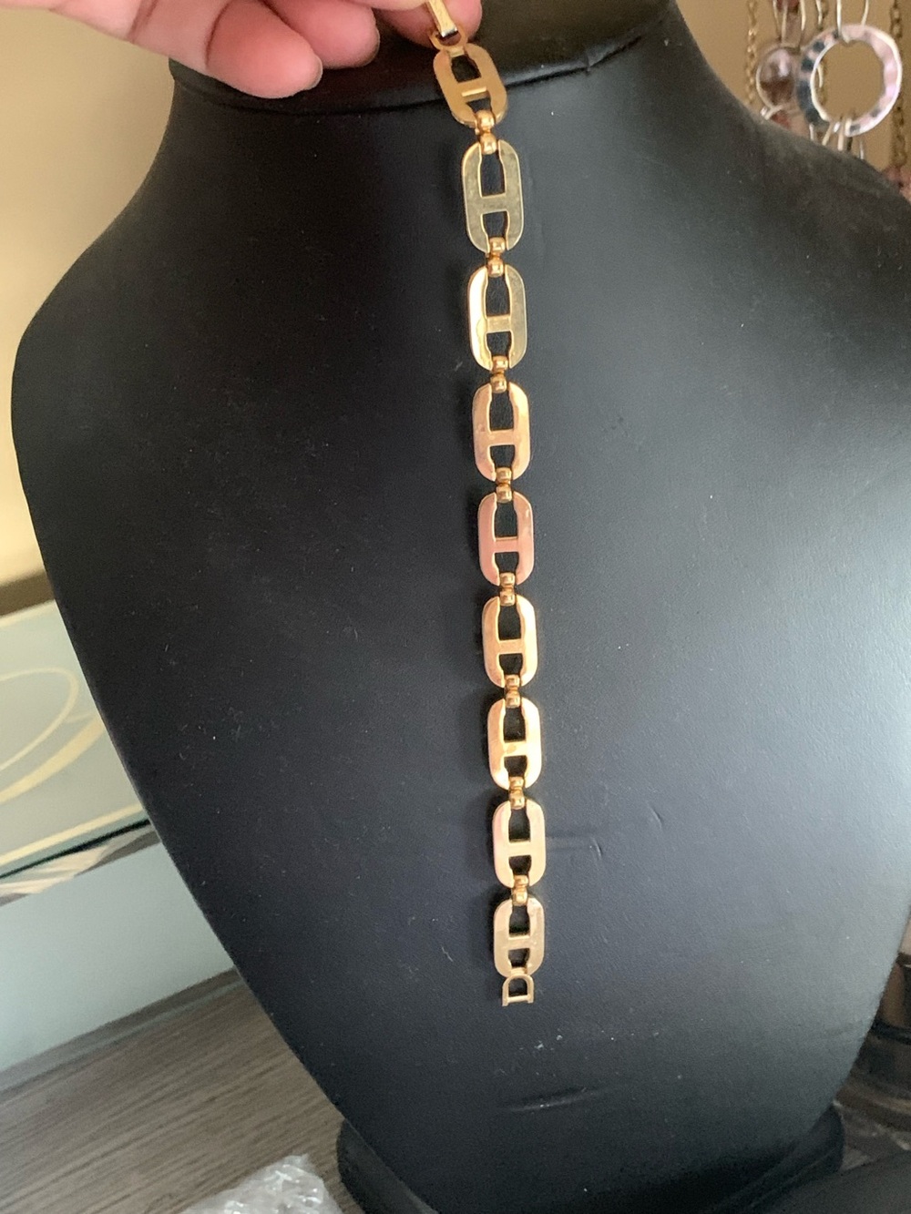 Dior Polished Gold Link Necklace